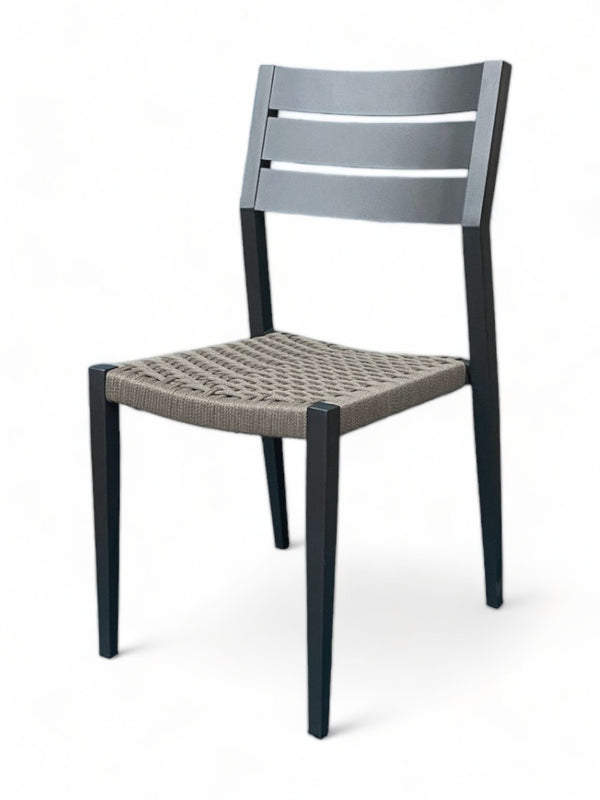 Taupe Rope Seat Aluminum Patio Chair