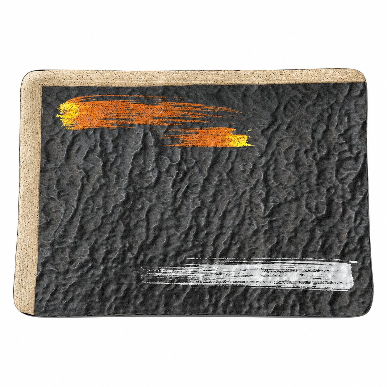 7-7/8" x 5-1/2" Melamine Rectangular Plate, Brush Painting