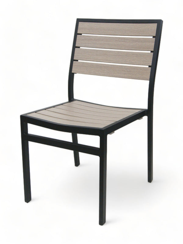 Stackable All-Aluminum Slat Patio Side Chair