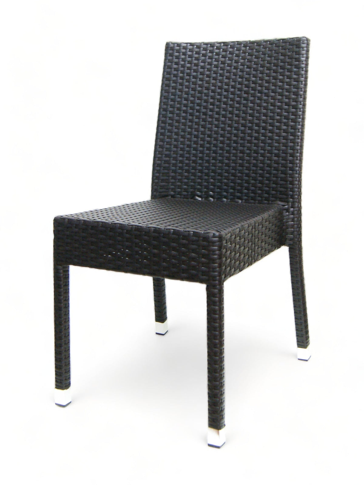 Coffee Wicker Patio Side Chair