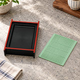 600-S soba tray and mat in a separated preparation setup