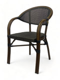 Dark Brown Textilene Aluminum Patio Armchair