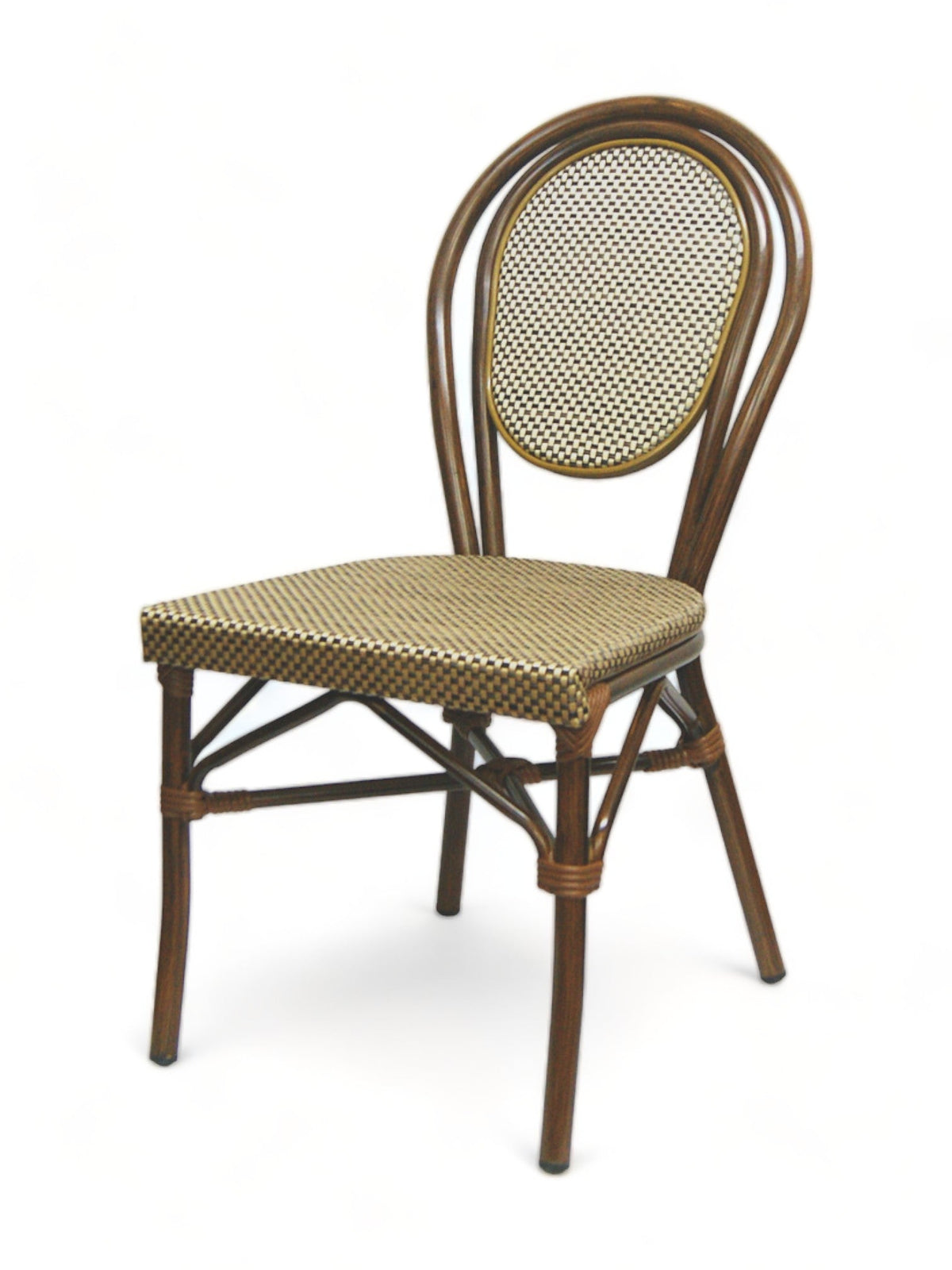 Light Brown Textilene Aluminum Patio Side Chair