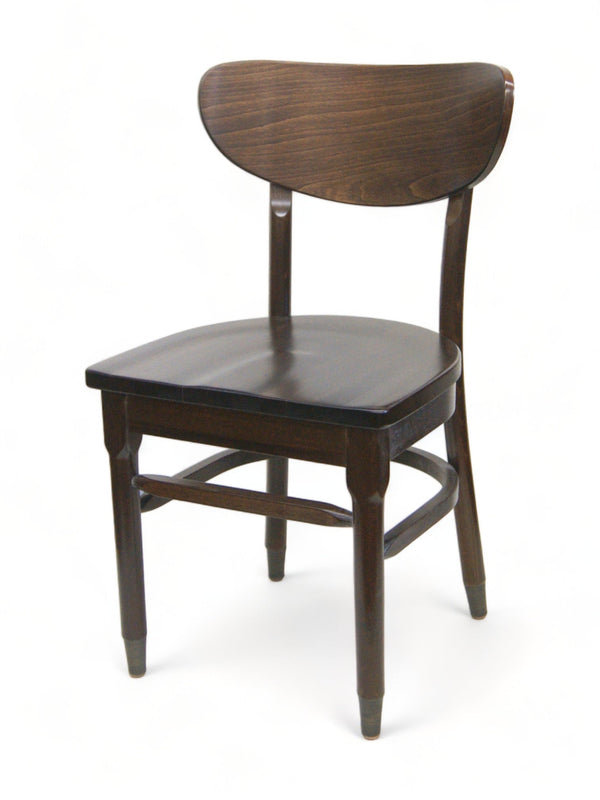 Walnut Solid Beechwood Restaurant Chair with Wood Seat