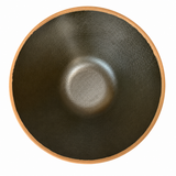 Melamine Noodle Bowl 8"D Black with Orange Rim