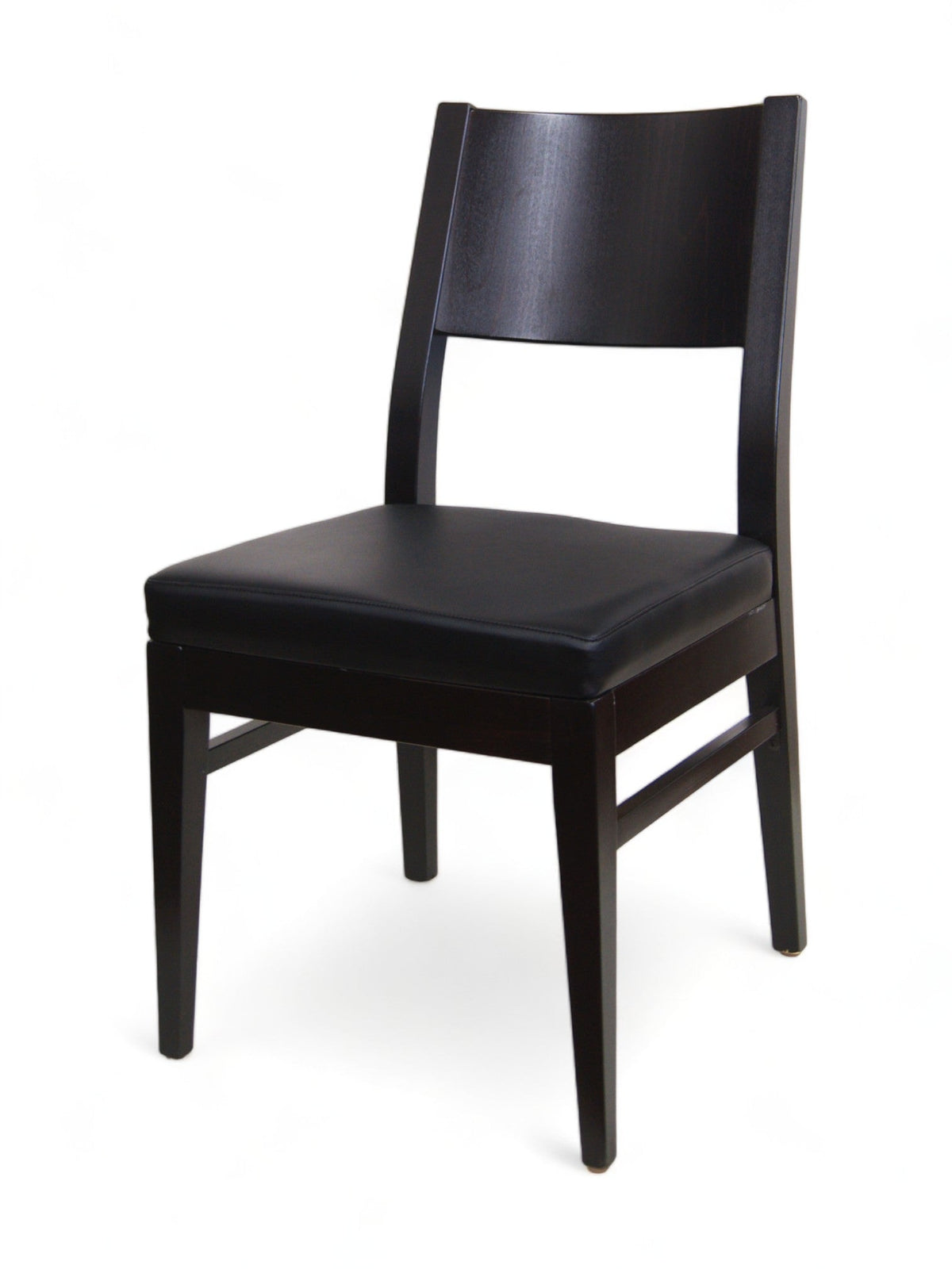 Ebony Solid Beechwood Restaurant Chair with Black Padded Seat – Ebony