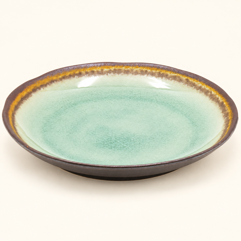 9½ in Emerald Green Ceramic Round Plate — Room for a Main Course