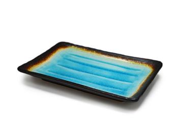 8½ × 5¼ in Turquoise Porcelain Plate — AS285-TQ