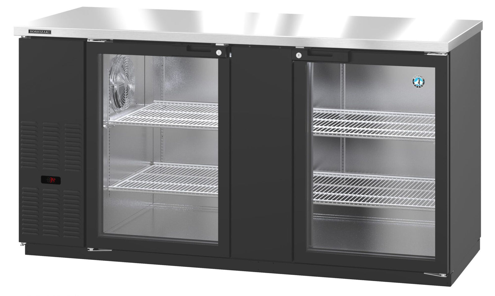 Hoshizaki BB69-G 69.5" Black Vinyl Glass Door Back Bar Refrigerator