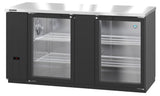 Hoshizaki BB69-G 69.5" Black Vinyl Glass Door Back Bar Refrigerator