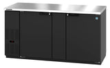 Hoshizaki BB69 69.5" Black Vinyl Solid Door Back Bar Refrigerator