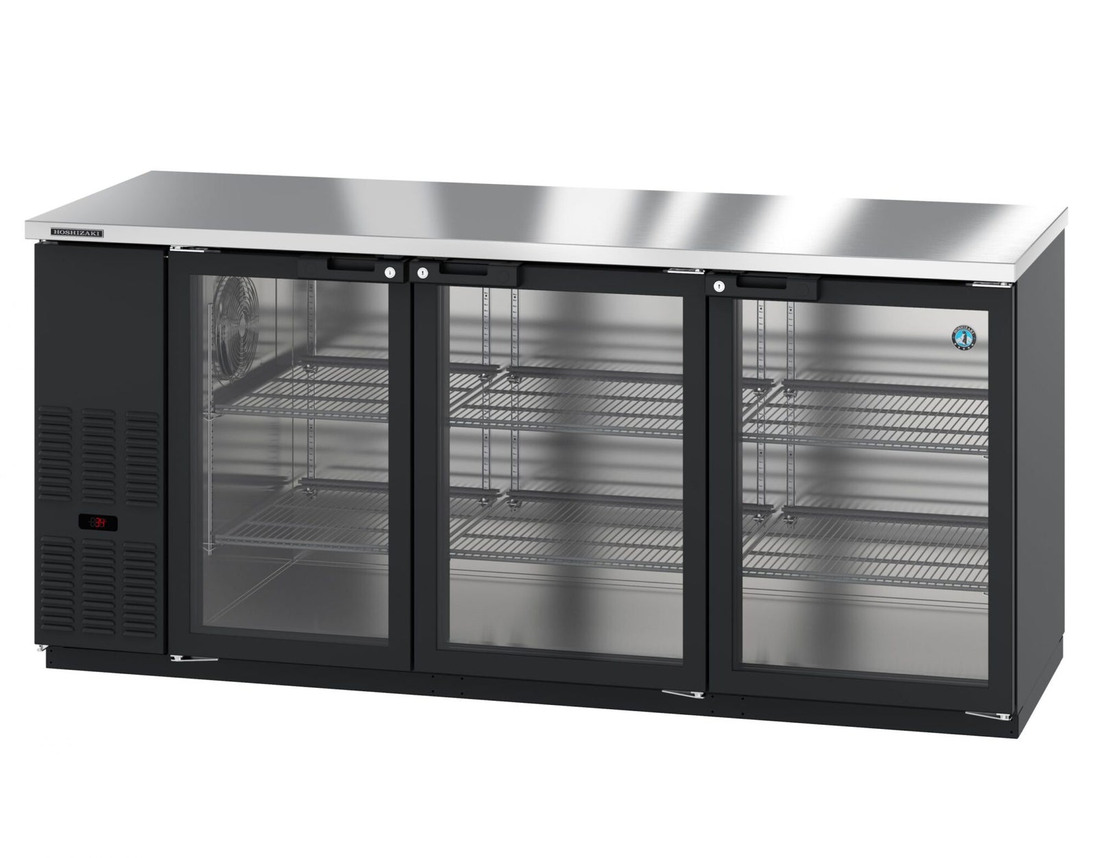 Hoshizaki BB80-G 80" Black Vinyl Glass Door Back Bar Refrigerator