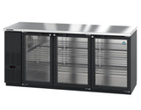 Hoshizaki BB80-G 80" Black Vinyl Glass Door Back Bar Refrigerator
