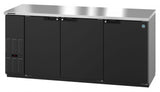 Hoshizaki BB80 80" Black Vinyl Solid Door Back Bar Refrigerator