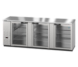 Hoshizaki BB95-G-S 95.5" Stainless Steel Glass Door Back Bar Refrigerator