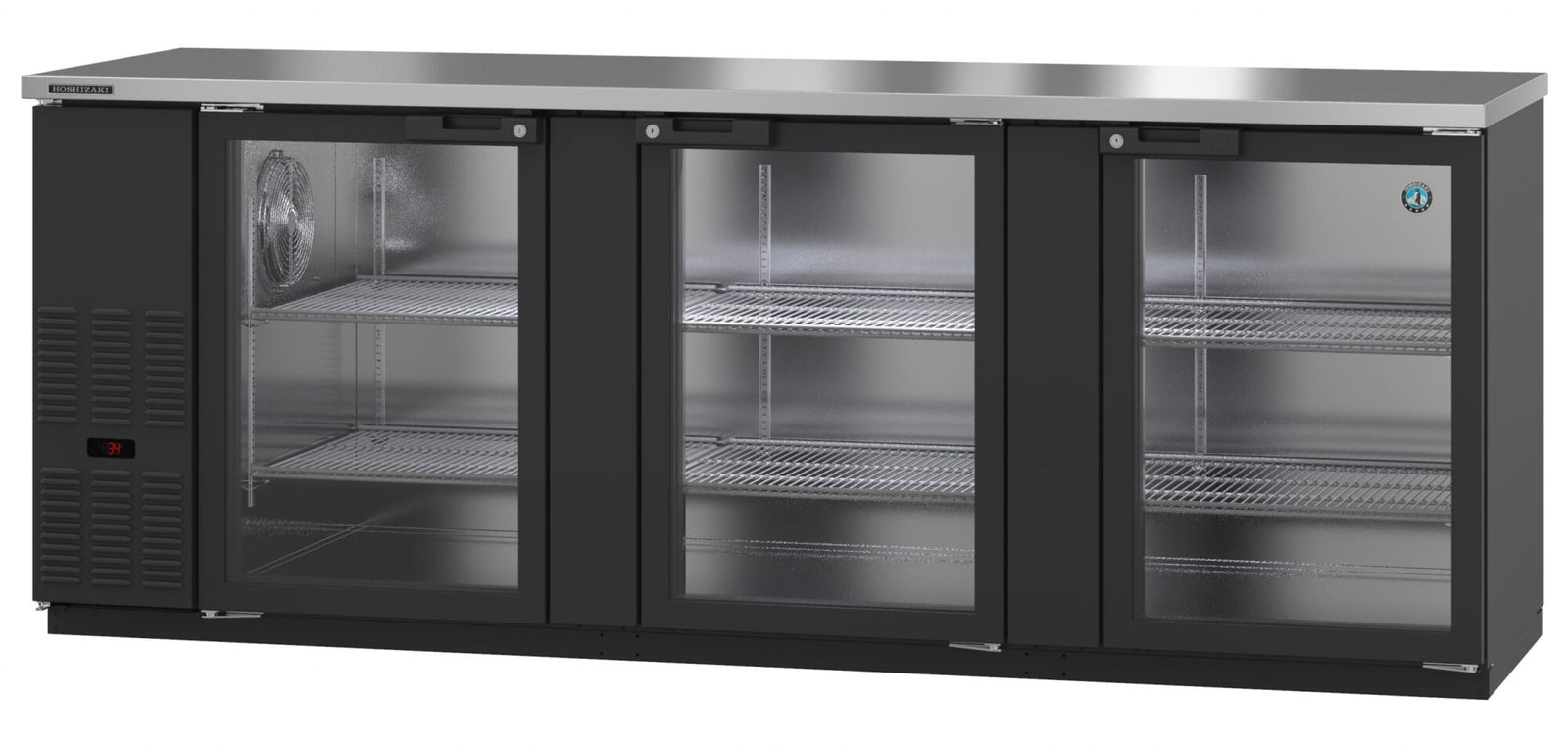 Hoshizaki BB95-G 95.5" Black Vinyl Glass Door Back Bar Refrigerator