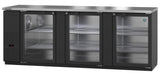 Hoshizaki BB95-G 95.5" Black Vinyl Glass Door Back Bar Refrigerator