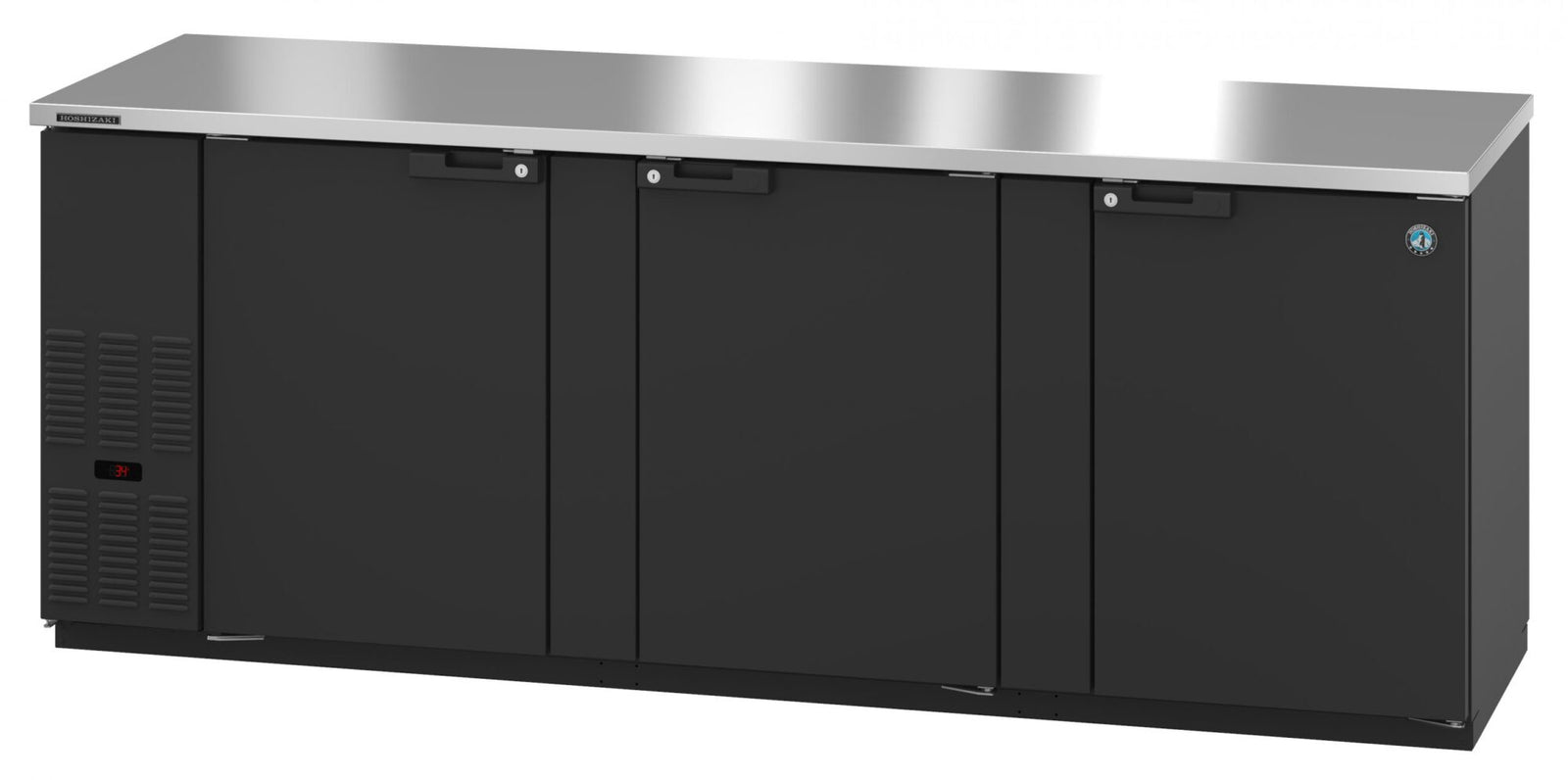 Hoshizaki BB95 95.5" Black Vinyl Solid Door Back Bar Refrigerator