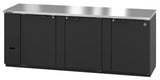 Hoshizaki BB95 95.5" Black Vinyl Solid Door Back Bar Refrigerator