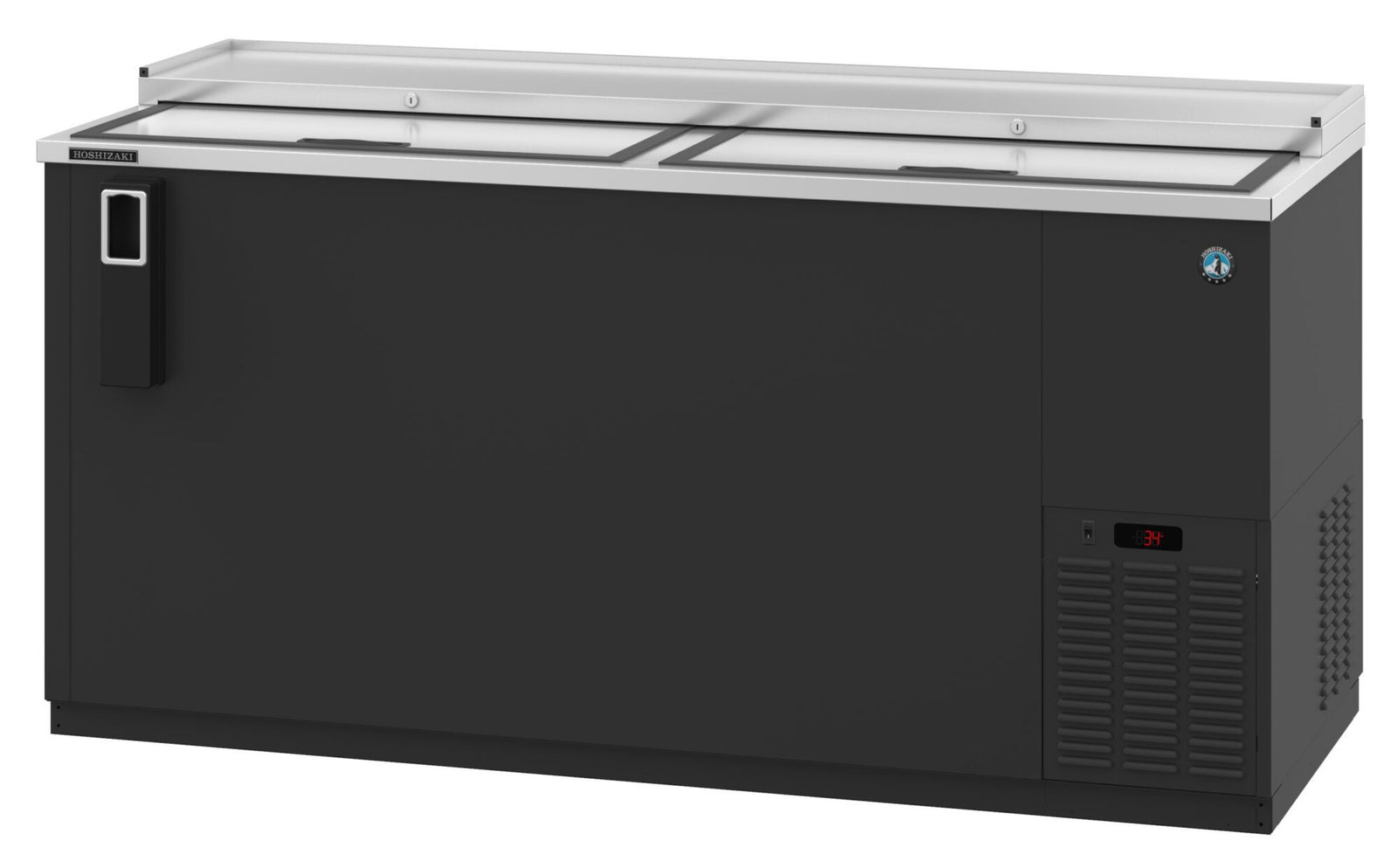 Hoshizaki CC65 65.5" Black Vinyl Slide-Top Bottle Cooler