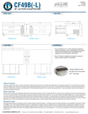Hoshizaki CF49B and CF49B-L original complete manufacturer dimension page with separately labeled right/left condenser layouts; 26-inch work surface versus 27-inch overall height and body versus bumper dimensions