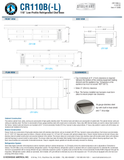 Hoshizaki CR110B and CR110B-L original complete manufacturer dimension page with separately labeled right/left condenser layouts; 26-inch work surface versus 27-inch overall height and body versus bumper dimensions; original side-clearance conversion error retained, use manual zero-inch/zero-mm value; 110.5-inch extended top and body-versus-bumper dimensions retained