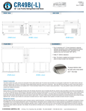 Hoshizaki CR49B and CR49B-L original complete manufacturer dimension page with separately labeled right/left condenser layouts; 26-inch work surface versus 27-inch overall height and body versus bumper dimensions; original side-clearance conversion error retained, use manual zero-inch/zero-mm value