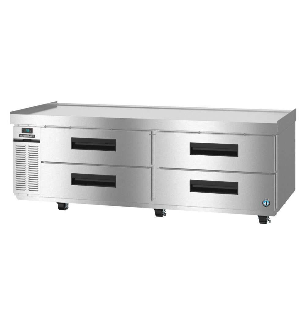 Hoshizaki CR72B-L 72" Stainless Steel Low-Profile Chef Base Refrigerator - Left Side Condenser