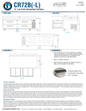 Hoshizaki CR72B and CR72B-L original complete manufacturer dimension page with separately labeled right/left condenser layouts; 26-inch work surface versus 27-inch overall height and body versus bumper dimensions; original side-clearance conversion error retained, use manual zero-inch/zero-mm value