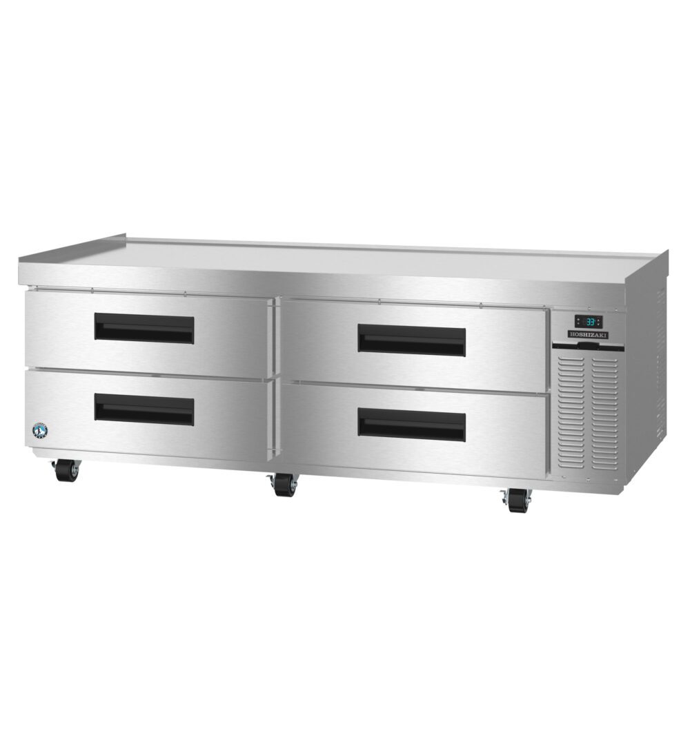 Hoshizaki CR72B 72" Stainless Steel Low-Profile Chef Base Refrigerator - Right Side Condenser