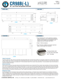 Hoshizaki CR98B and CR98B-L original complete manufacturer dimension page with separately labeled right/left condenser layouts; 26-inch work surface versus 27-inch overall height and body versus bumper dimensions; original side-clearance conversion error retained, use manual zero-inch/zero-mm value