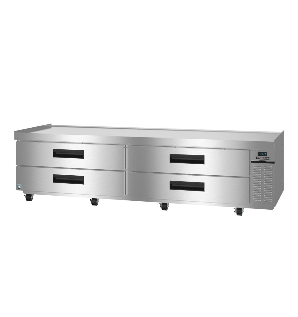 Hoshizaki CR98B 98" Stainless Steel Low-Profile Chef Base Refrigerator - Right Side Condenser