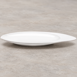 D105-05 white ceramic plate in a neutral tabletop setting