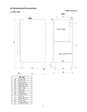 Hoshizaki DB-130H original side and rear dimension, leg and utility-connection drawing.