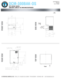 Hoshizaki DCM-300BAK-OS original dimensional drawing with optical controls, optional six-inch legs, hardwire junction box and separate bin and drip-tray drains