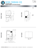 Hoshizaki DCM-700BAK-OS original dimensional drawing with optical controls, optional adjustable legs, hardwire entry and separate bin and drip-tray drains