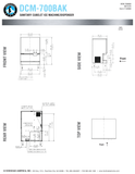 Hoshizaki DCM-700BAK original dimensional drawing with push-button controls, optional adjustable legs, hardwire entry and separate bin and drip-tray drains
