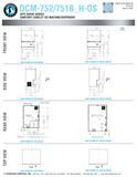 Hoshizaki DCM-751BWH-OS and DCM-752BAH-OS original dimensional drawing, with DCM-751BWH-OS water-cooled views, optional legs and separate water and drain fittings labeled