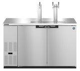 Hoshizaki DD59-S original manufacturer front view showing two lockable doors, two insulated draft towers with three faucets and stainless steel exterior