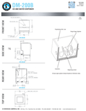 Hoshizaki DM-200B original full drawing showing optional legs, water and drain connections, front dispensing buttons and insulated auger bin; generic air-cooled captions do not imply refrigeration