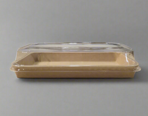 Kraft Paper Sushi To-Go Tray with Clear Anti-Fog Lid (600 pc) - PH-09
