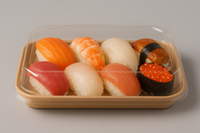 Kraft Paper Sushi To-Go Tray with Clear Anti-Fog Lid (600 pc) - PH-07