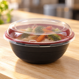 ED-700 bowl with clear lid over a prepared rice meal