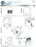 Hoshizaki F-1002 J-series shared air, water and remote head dimensional drawing, including separately sold URC-5FZ condenser references