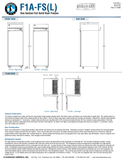 Hoshizaki F1A-FS(L) official dimensions: right-hinge F1A-FS and left-hinge F1A-FSL separately labeled; 27.5-inch width, 79.5-inch height and 59.25-inch door-open depth