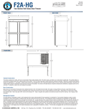 Hoshizaki F2A-HG official front, side and plan dimensions; 55-inch width, 34.5-inch depth and 79.5-inch height; plan labels 59.25-inch door-open depth; manufacturer sources also list 57 inches, see specification note