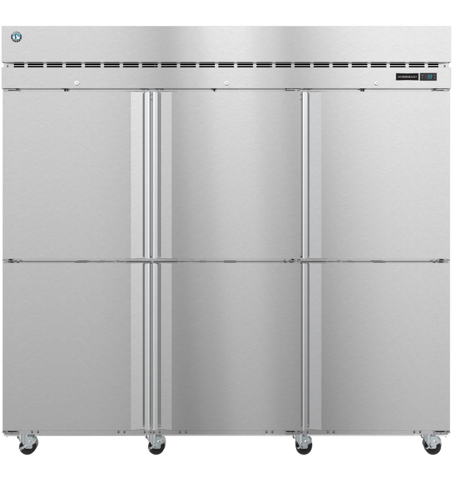 Hoshizaki F3A-HS 79.03 cu ft 3-Section Half Stainless Steel Door Reach-In Freezer