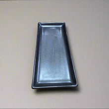 11″ × 4¾″ Black Porcelain Rectangular Plate