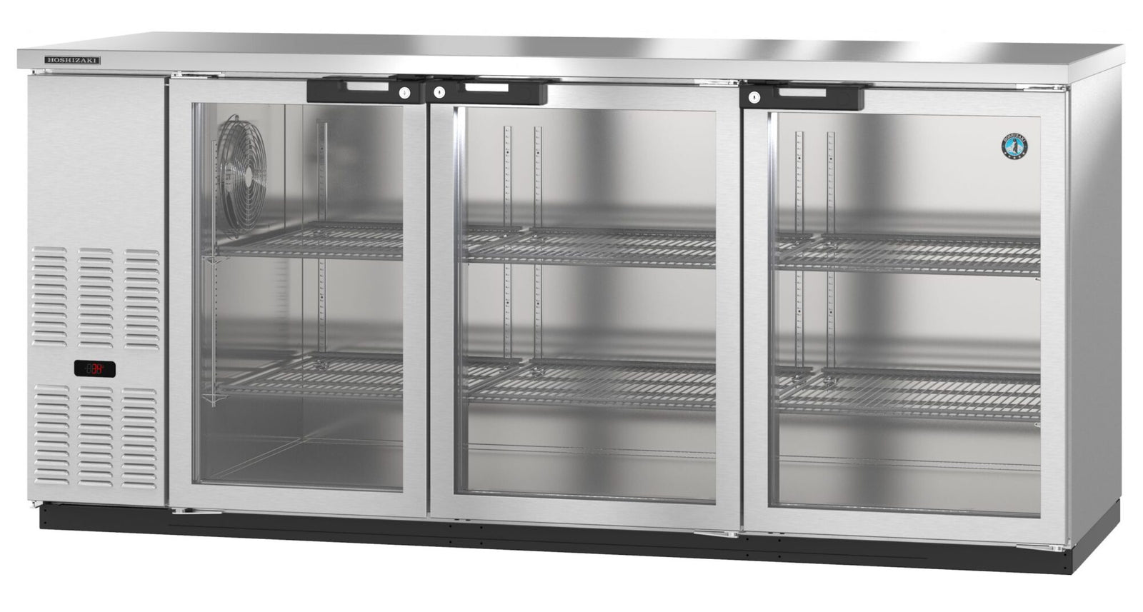 Hoshizaki BB80-G-S 80" Stainless Steel Glass Door Back Bar Refrigerator