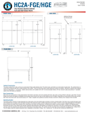 Hoshizaki HC2A-FGE-HGE original full- and half-glass-door front, side and plan dimension drawings.